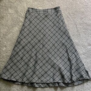 East 5th Black and White Checkered A-Line Skirt